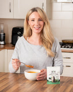 Lifestyle photo showing Ghuttie Moringa Sunflower Seeds served as a snack