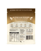 Ghuttie Maca Sunflower Seeds pouch close-up showing packaging details