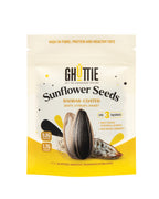 Ghuttie Baobab Sunflower Seeds pouch shown at an angle against a white background