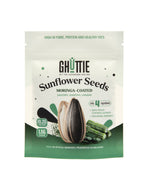 Ghuttie Moringa Sunflower Seeds pouch shown at an angle against a white background